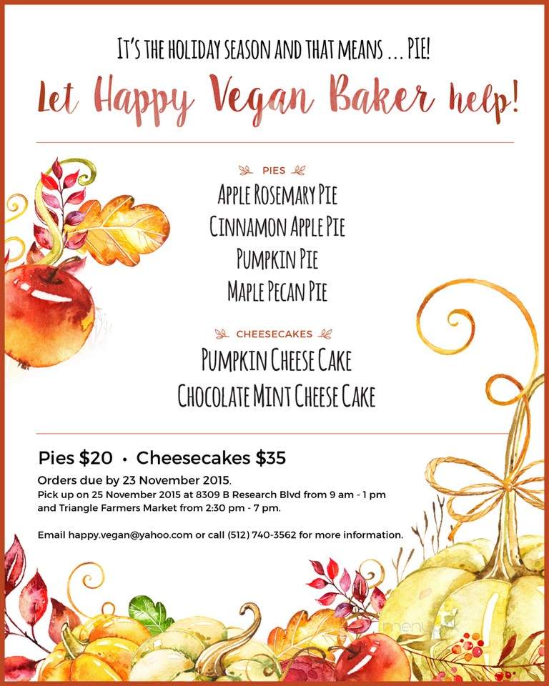 Happy Vegan Baker - Austin, TX menu_pic