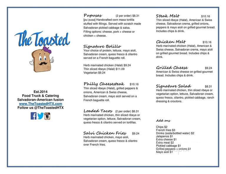 The Toasted - Houston, TX menu_pic