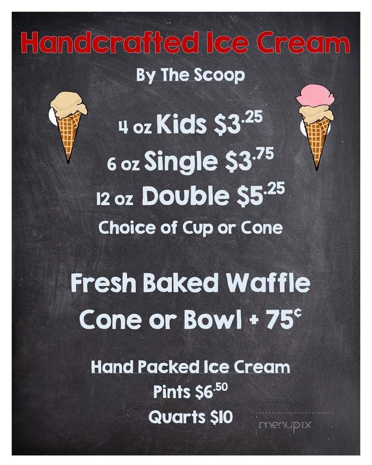 Schoolhouse Creamery - Harlingen, TX menu_pic
