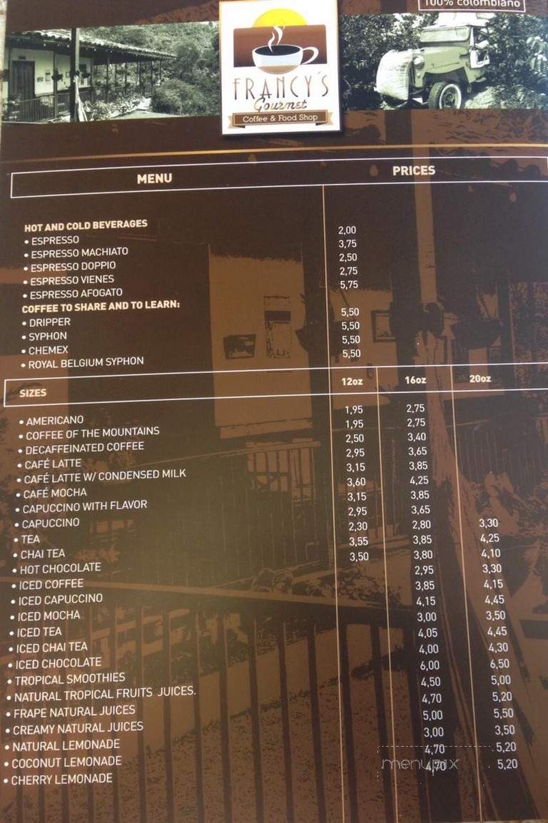 Francy's Gourmet - Englewood, CO menu_pic