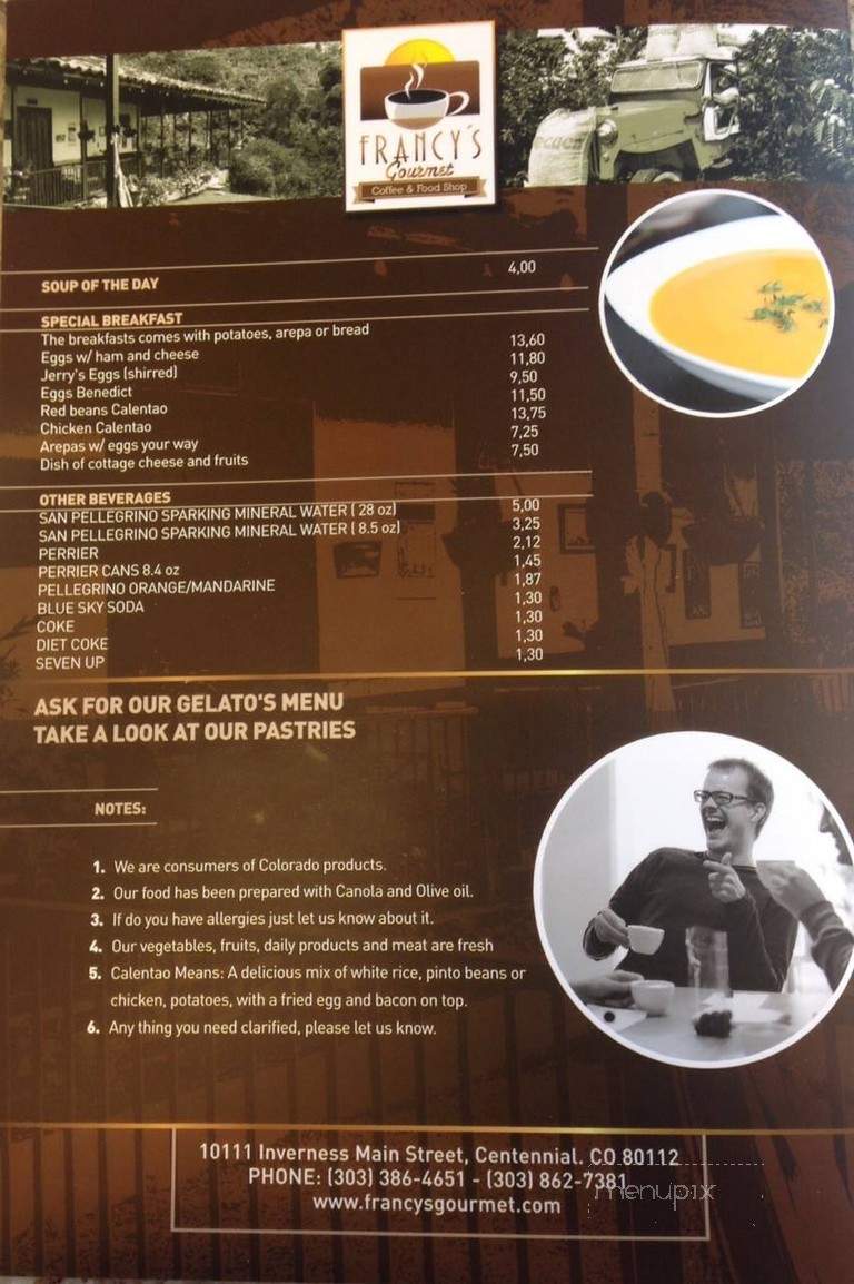 Francy's Gourmet - Englewood, CO menu_pic