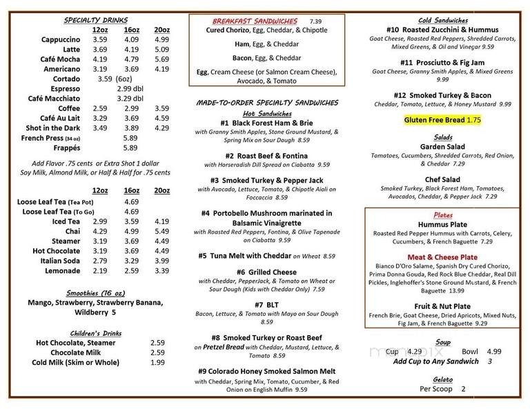 Coffee Aspen - Denver, CO menu_pic