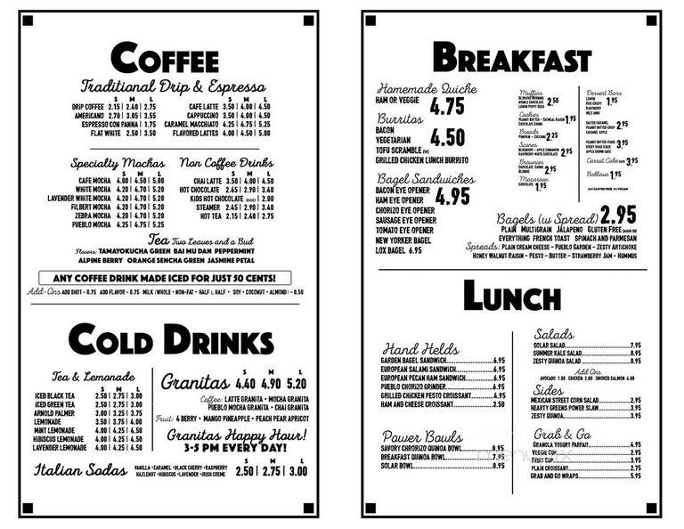 Solar Roast Coffee- On The Road! - Denver, CO menu_pic