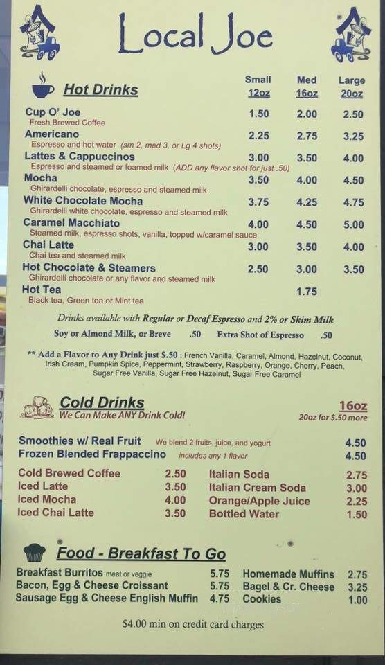 Local Joe Coffee Drive Thru - Victor, ID menu_pic