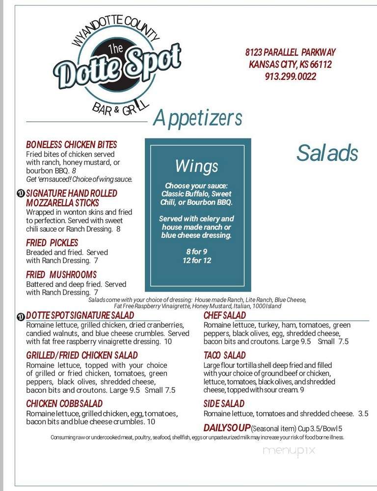 The Dotte Spot Bar & Grill - Kansas City, KS menu_pic
