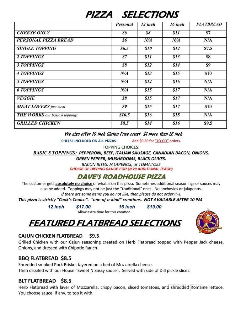 The King And Proud Roadhouse - Oregon, MO menu_pic