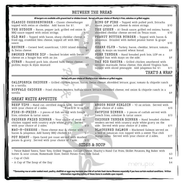 Sharkey's Pub & Grub - Nevada, MO menu_pic