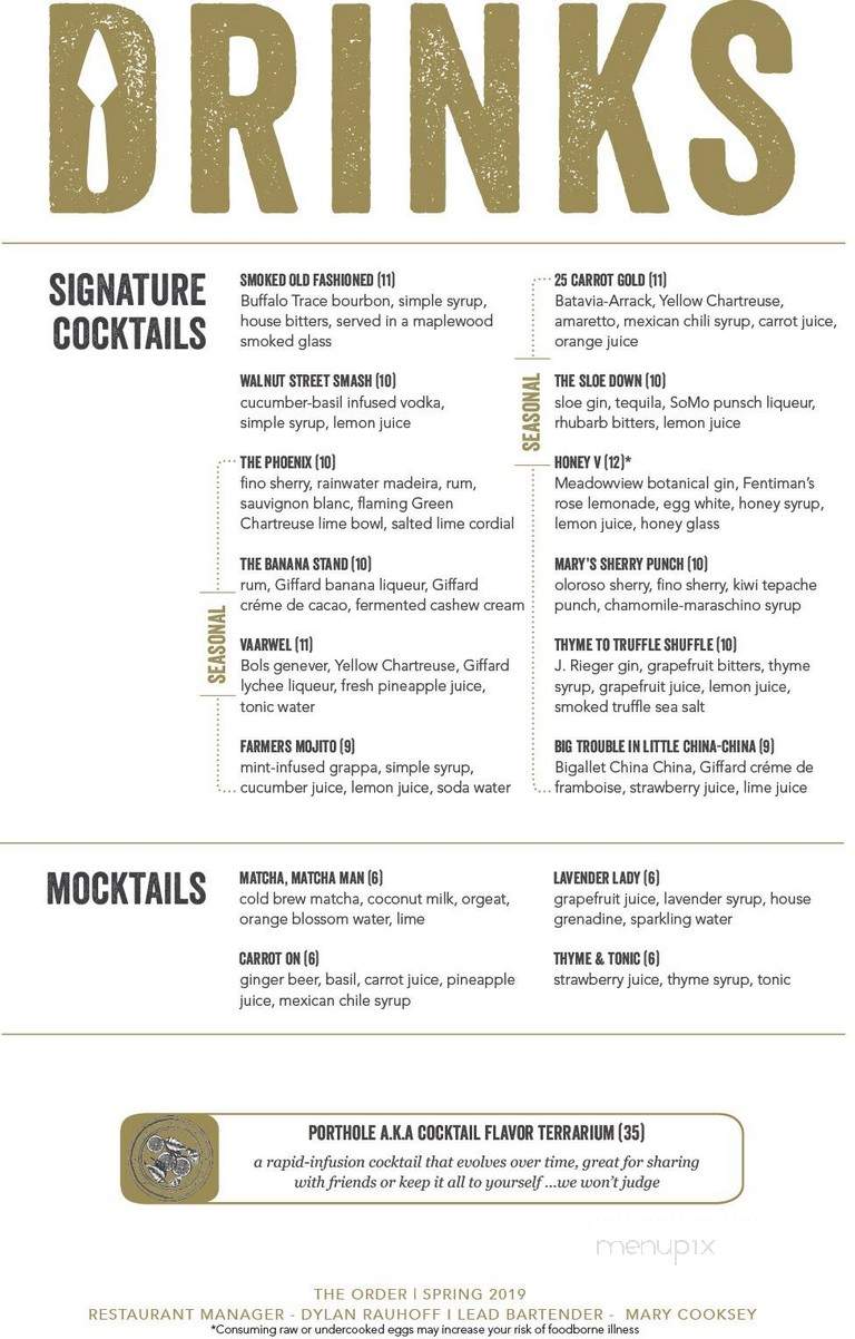 The Order - Springfield, MO menu_pic