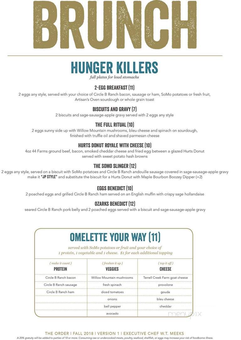The Order - Springfield, MO menu_pic