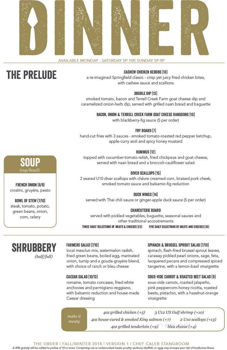 The Order - Springfield, MO menu_pic
