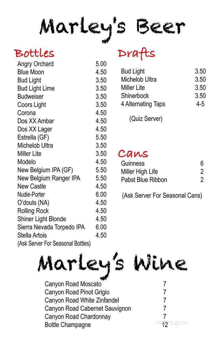 Marley's Chicago Style Pizzeria - Fayetteville, AR menu_pic