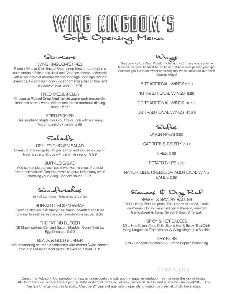 Wing Kingdom Restaurant & Bar - Metairie, LA menu_pic