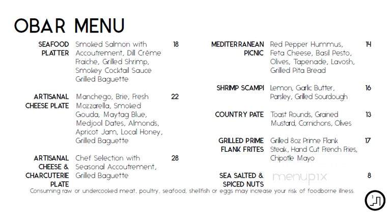 O Bar - Oklahoma City, OK menu_pic
