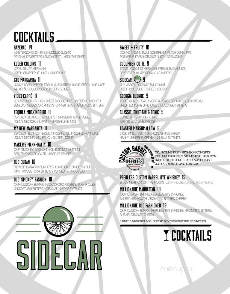 Sidecar Barley & Wine Bar - Oklahoma City, OK menu_pic