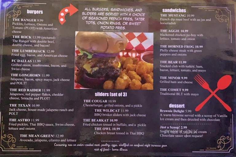 RedRock Bar and Grill - Dallas, TX menu_pic