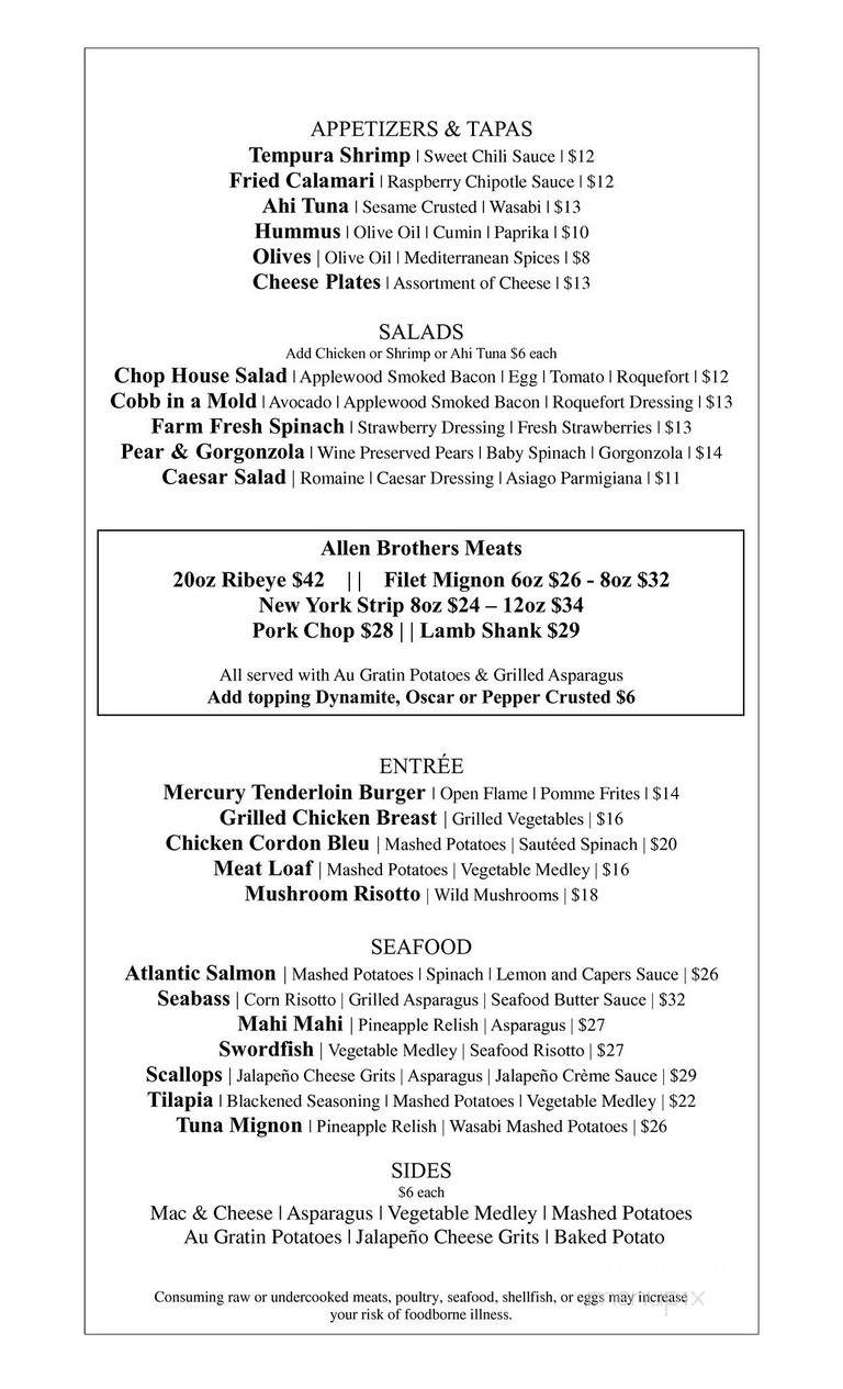 Mercury Winebar and Grill - Arlington, TX menu_pic