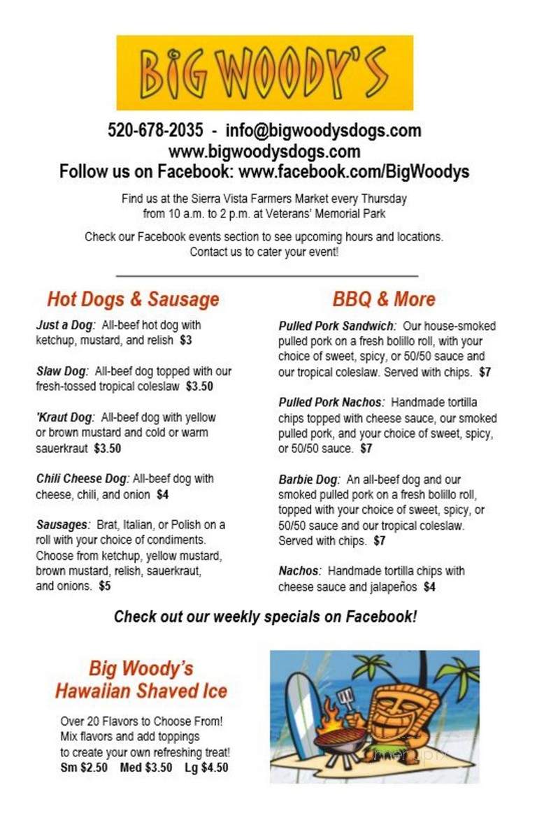 Big Woody's - Sierra Vista, AZ menu_pic