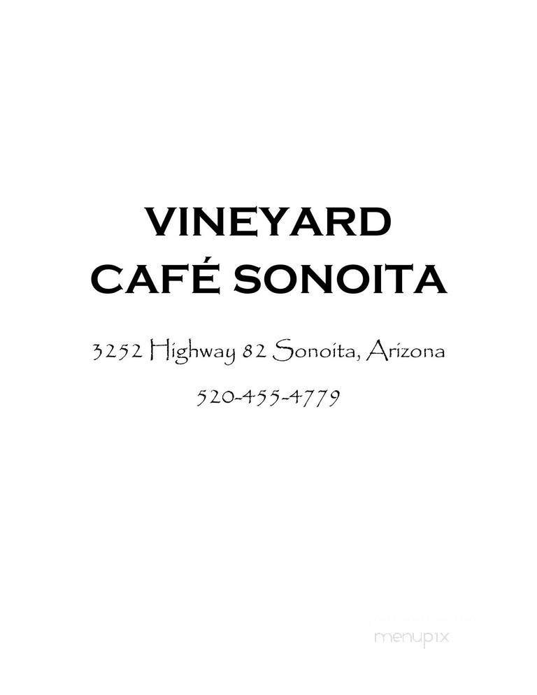 The Vineyard Cafe Sonoita - Sonoita, AZ menu_pic