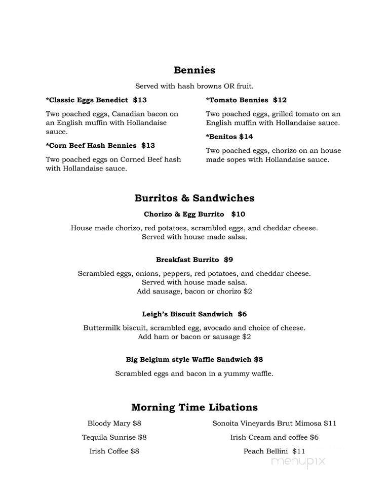 The Vineyard Cafe Sonoita - Sonoita, AZ menu_pic