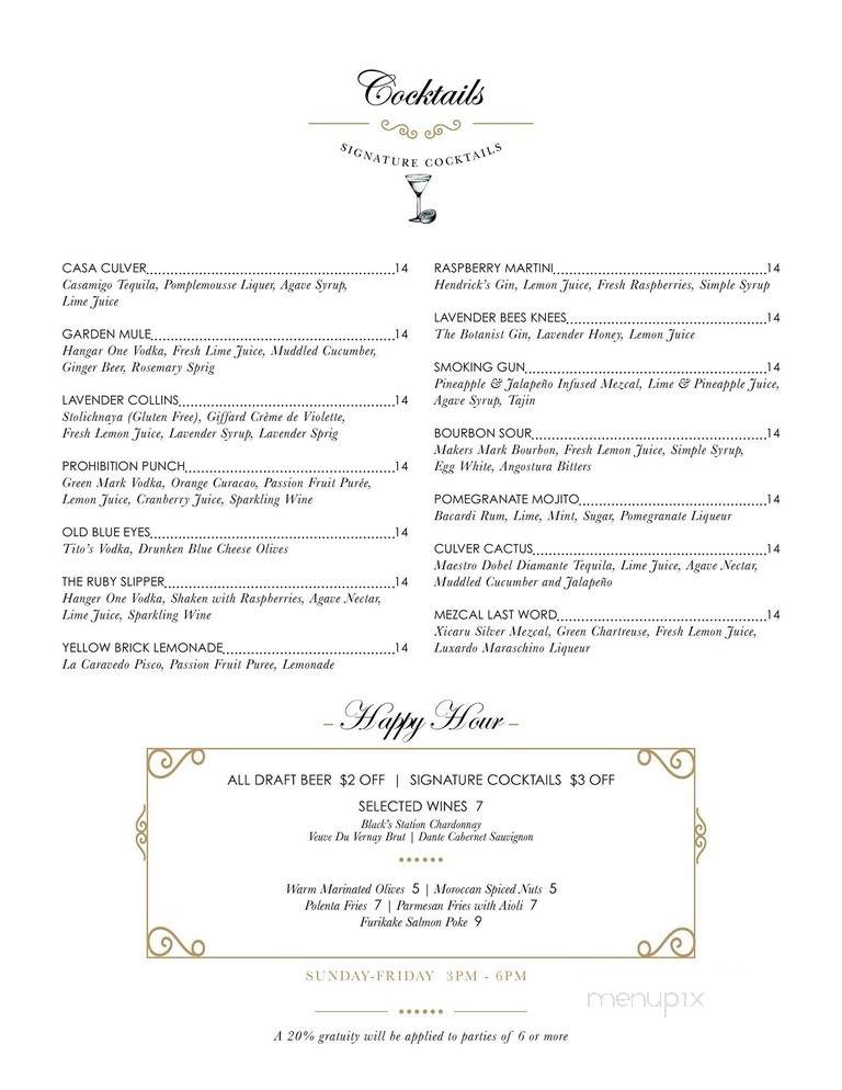 The Culver Studios Commissary - Culver City, CA menu_pic