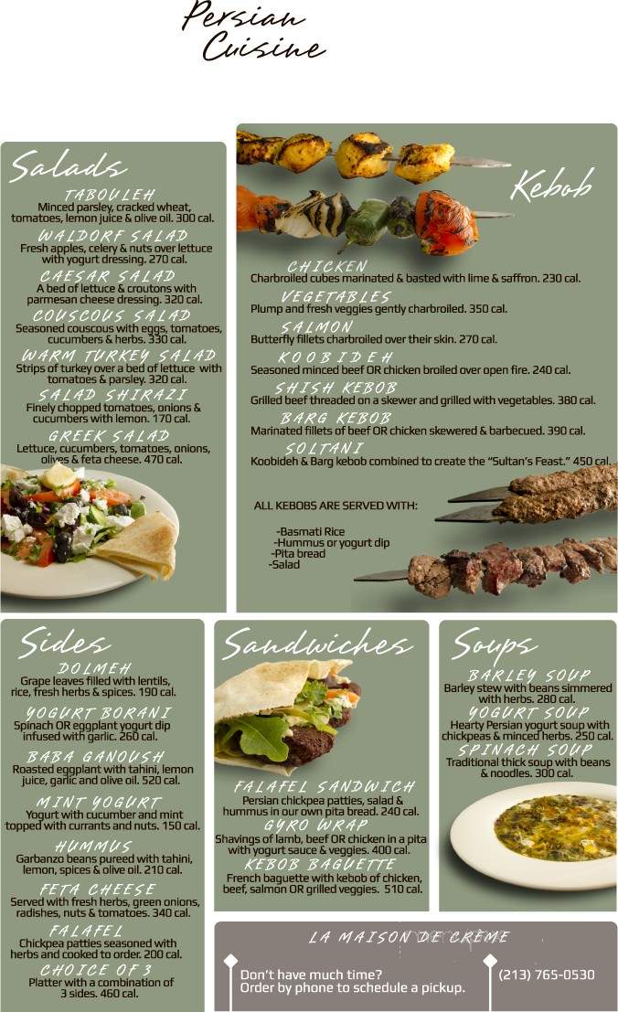 La Maison de Creme Bakery - Beverly Hills, CA menu_pic