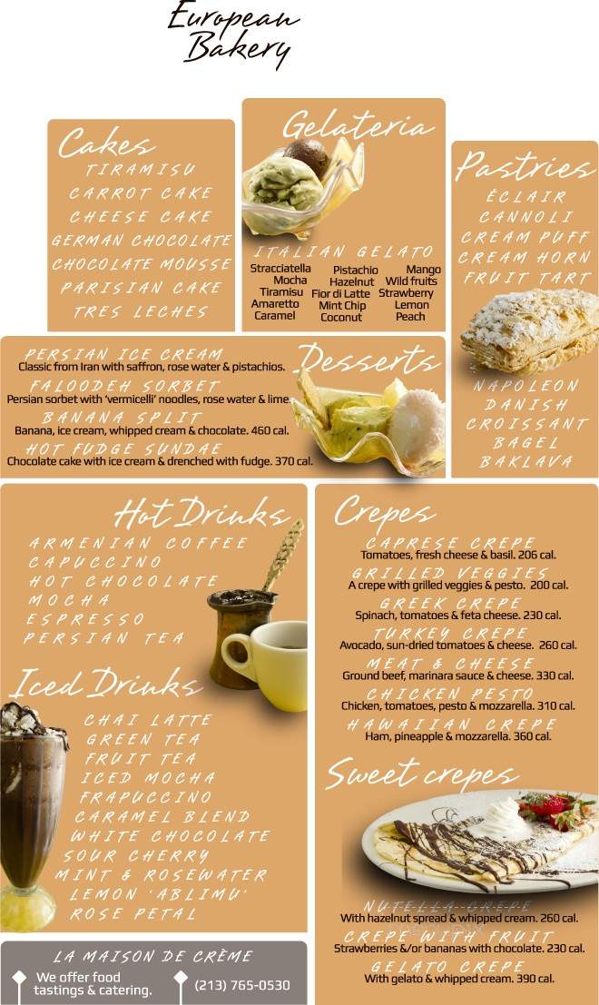 La Maison de Creme Bakery - Beverly Hills, CA menu_pic