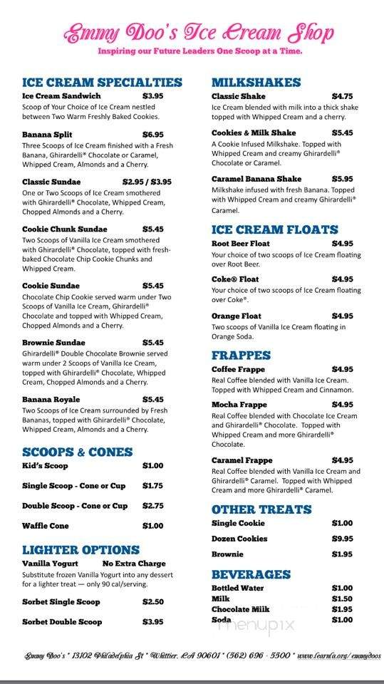 Emmy Doo's - Whittier, CA menu_pic