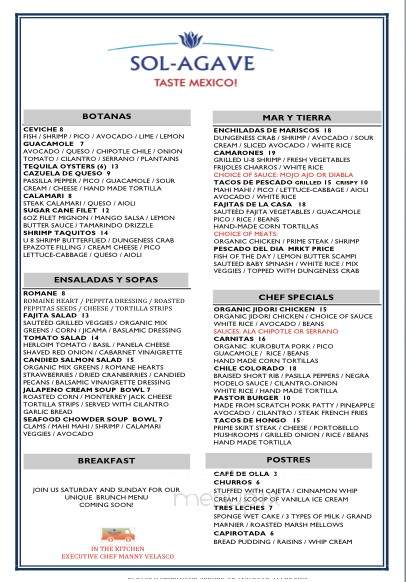Sol Agave - Anaheim, CA menu_pic