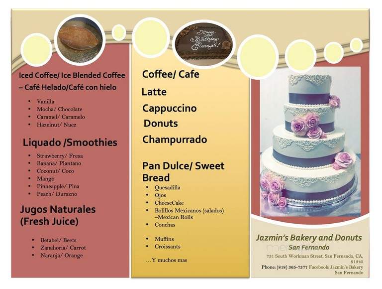 Jazmin's Bakery & Donuts - San Fernando, CA menu_pic