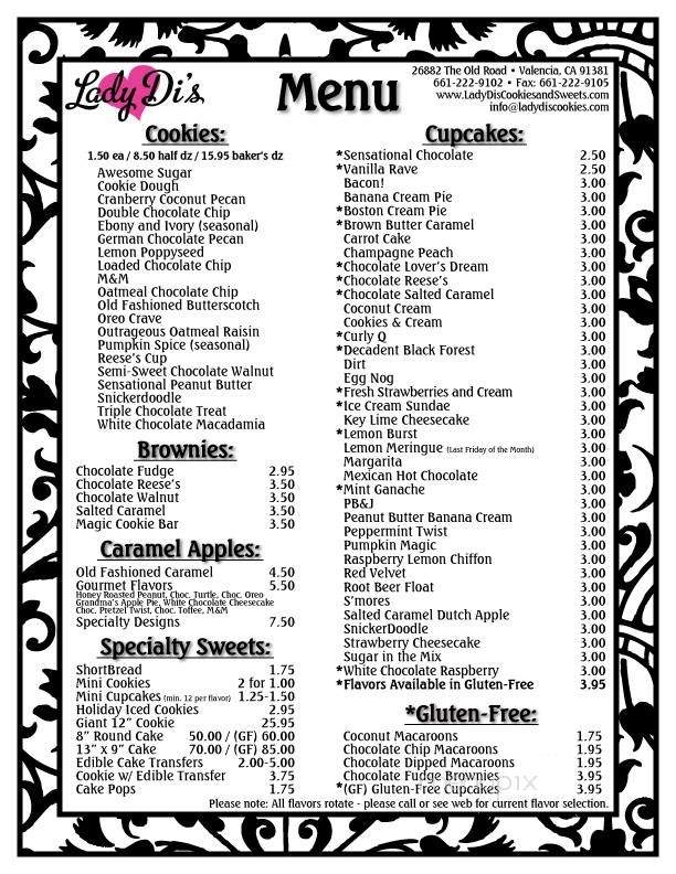 Lady Di's Cookies and Sweets - Santa Clarita, CA menu_pic