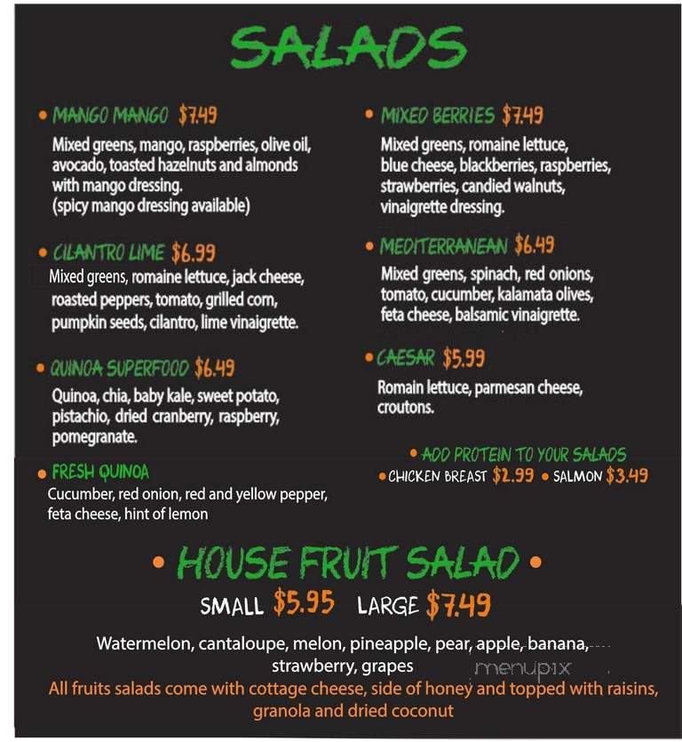 Mango.Mango Fresh and Healthy - Bonita, CA menu_pic