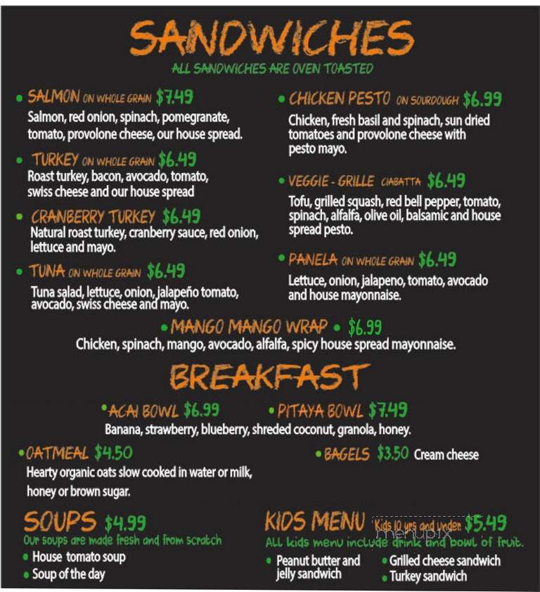 Mango.Mango Fresh and Healthy - Bonita, CA menu_pic