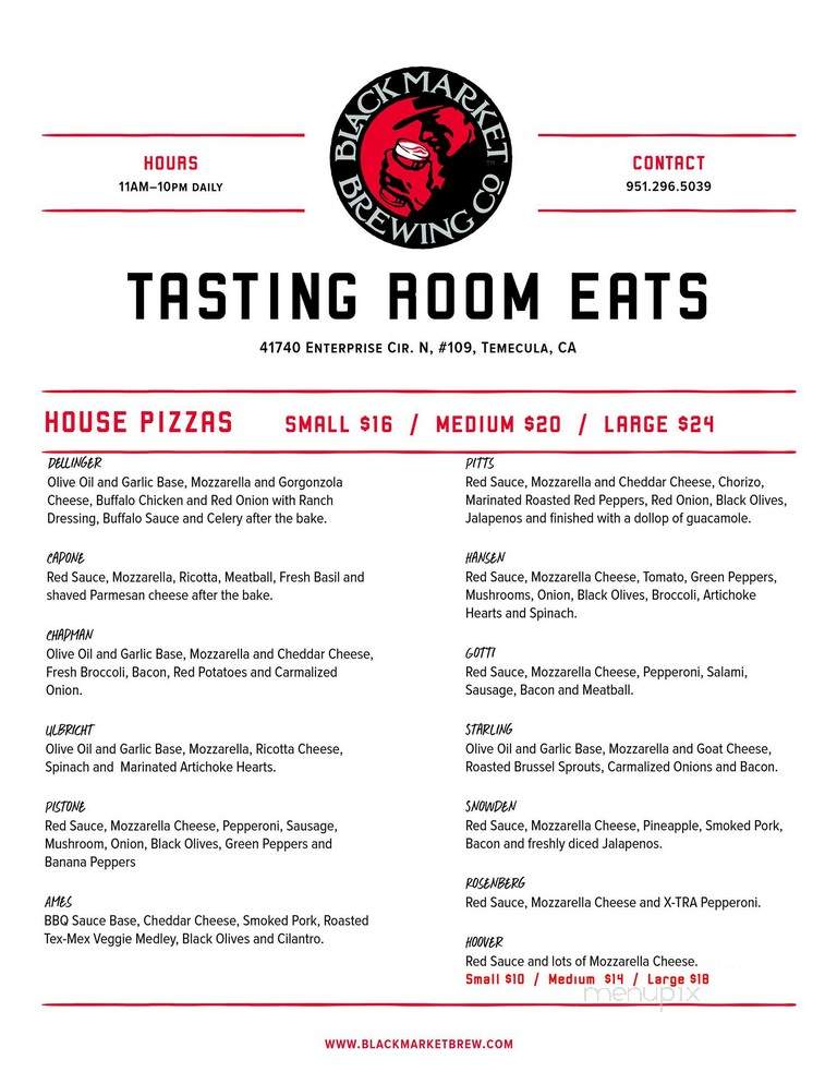 Black Market Brewing Co - Temecula, CA menu_pic