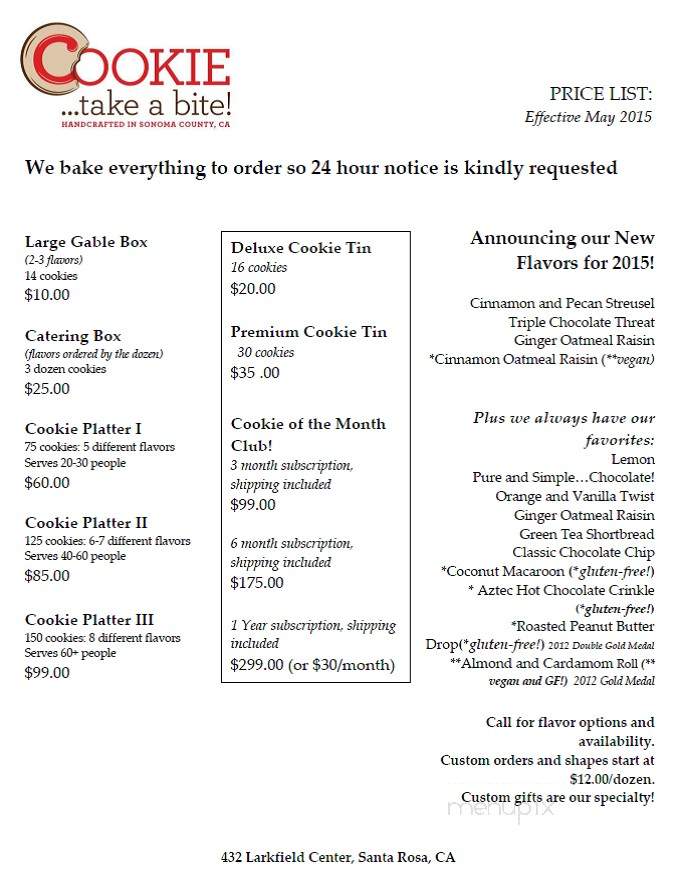 Cookie Take a Bite - Santa Rosa, CA menu_pic