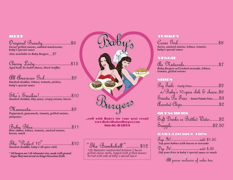 Babys Badass Burgers - Orange, CA menu_pic