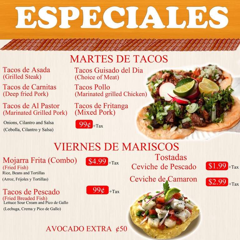 La Carreta - Santa Ana, CA menu_pic