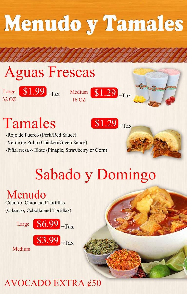 La Carreta - Santa Ana, CA menu_pic