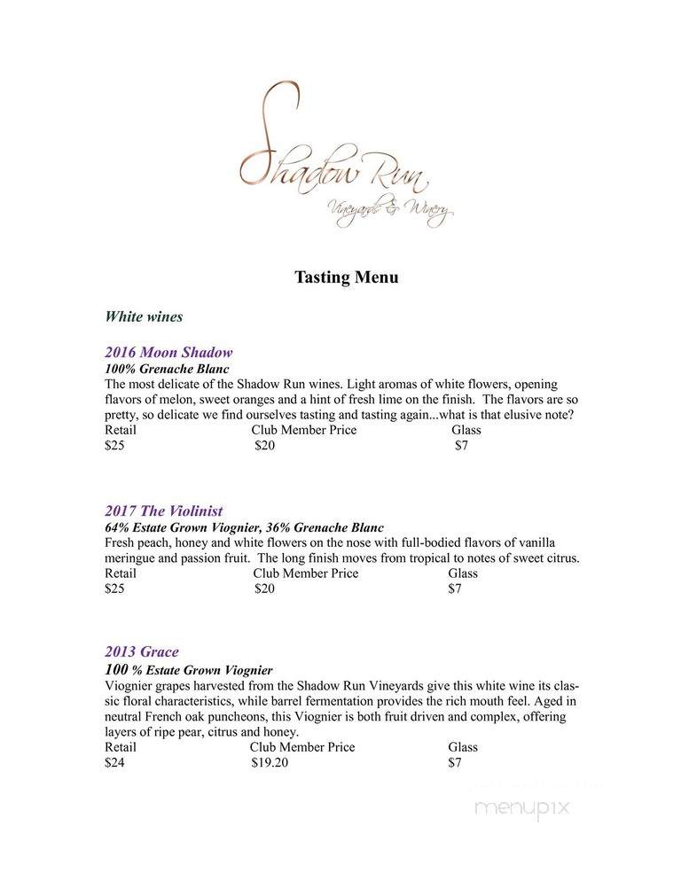 Shadow Run Vineyard - Creston, CA menu_pic