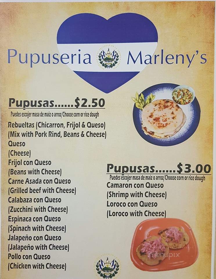 Pupuseria Marleny's - Watsonville, CA menu_pic