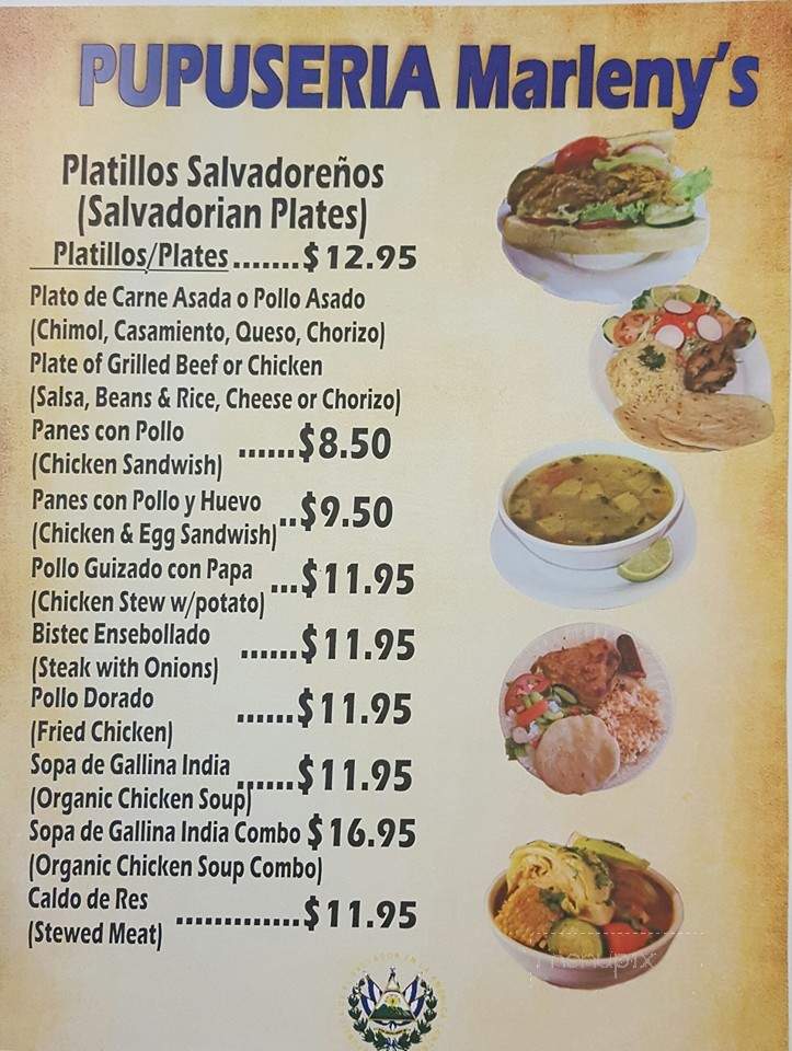 Pupuseria Marleny's - Watsonville, CA menu_pic