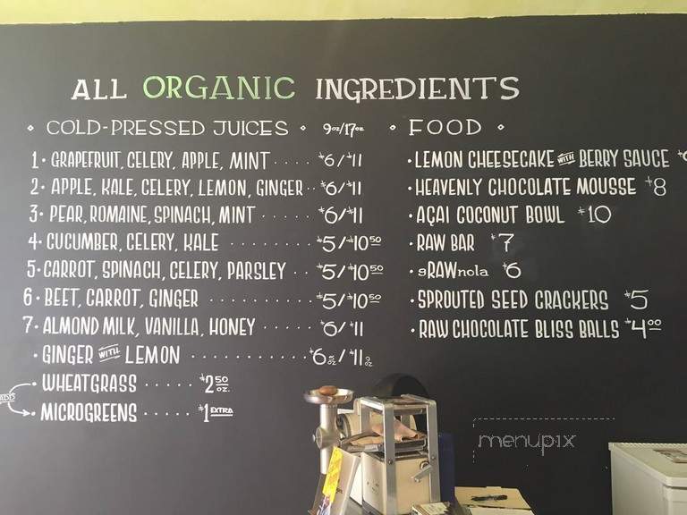 Central Coast Juicery - Pacific Grove, CA menu_pic