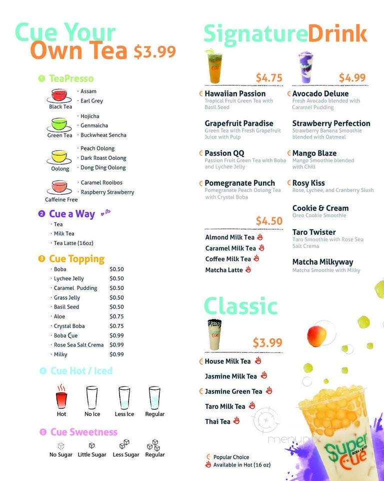 Super Cue Cafe - Cupertino, CA menu_pic