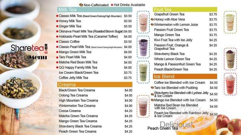 Sharetea - San Ramon, CA menu_pic
