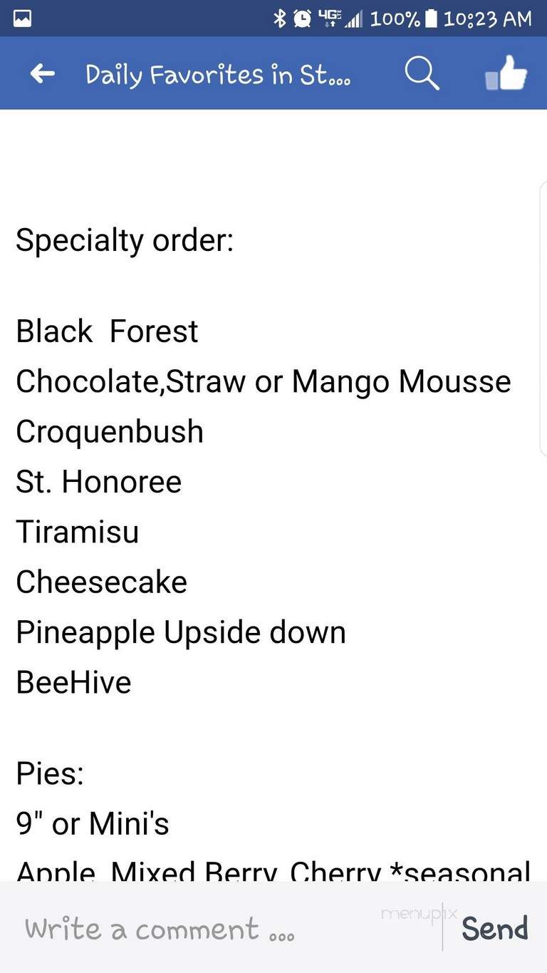 Mike's Pastry Shop - Antioch, CA menu_pic