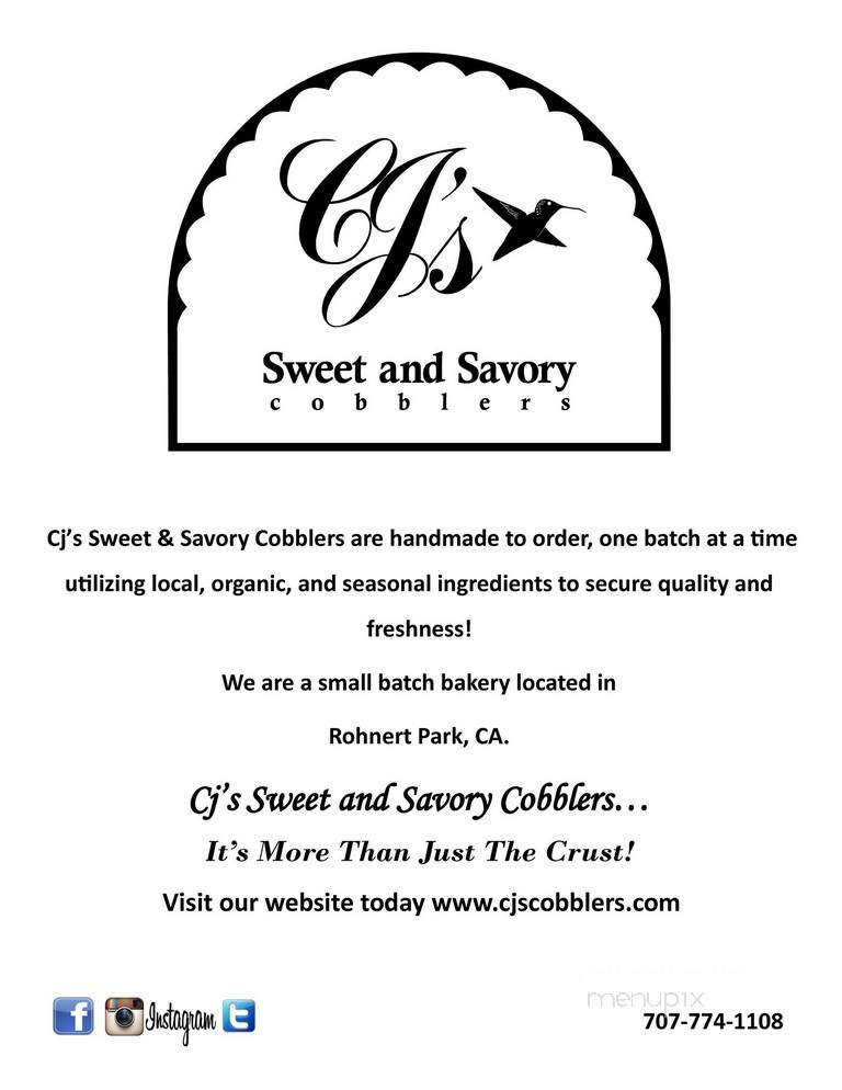 Cj's Sweet & Savory Cobblers - Rohnert Park, CA menu_pic