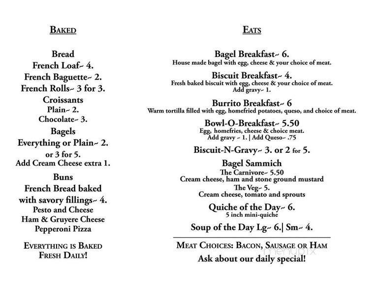 Sugar Bakery - Angels Camp, CA menu_pic