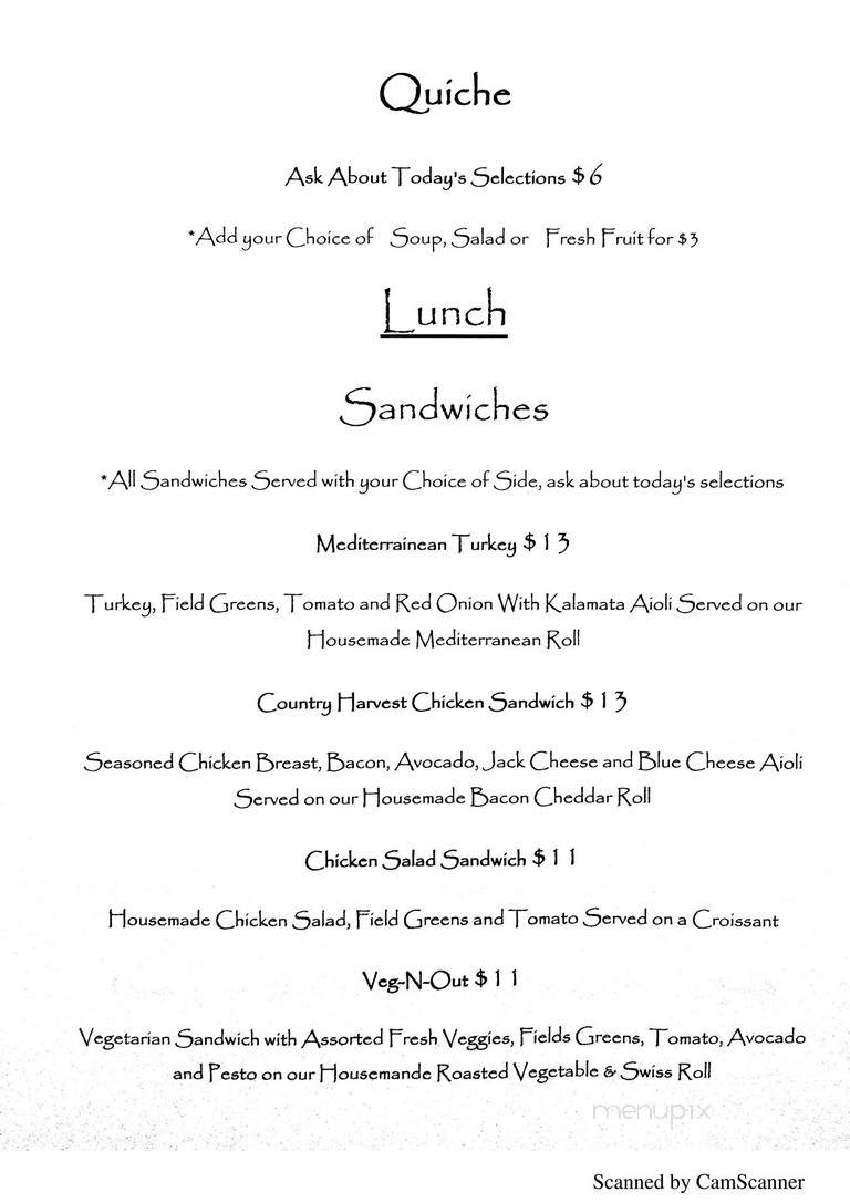 Country Harvest Bakery - Lincoln, CA menu_pic