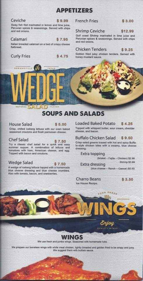Ice House Sports Bar & Grill - Brownsville, TX menu_pic