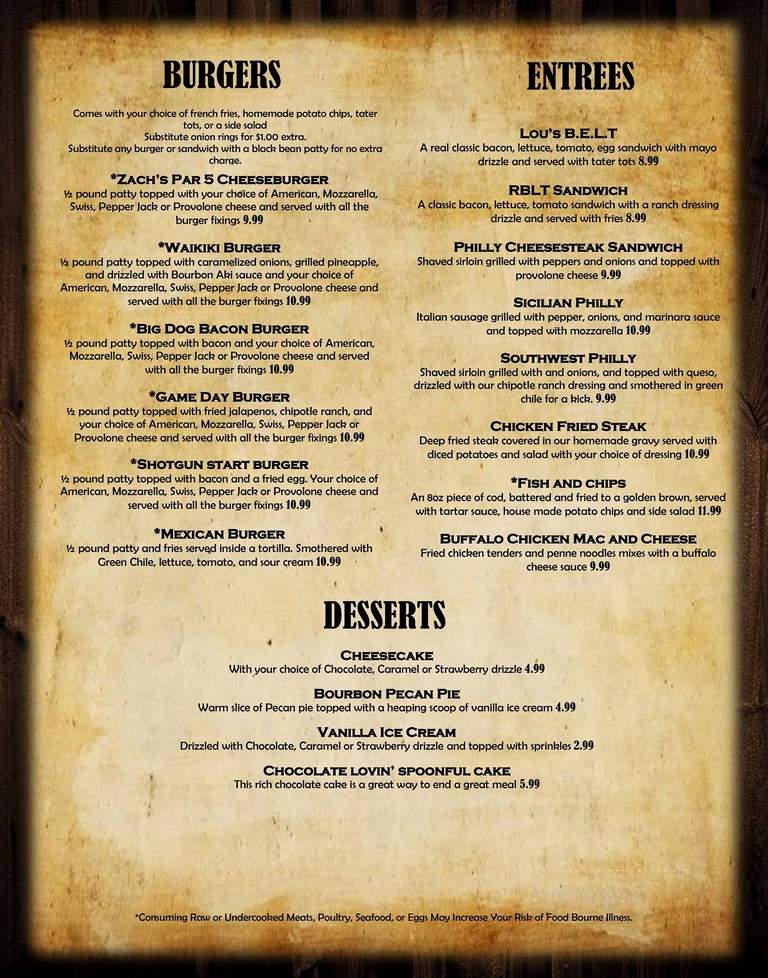 Mulligan Joes - Fort Lupton, CO menu_pic