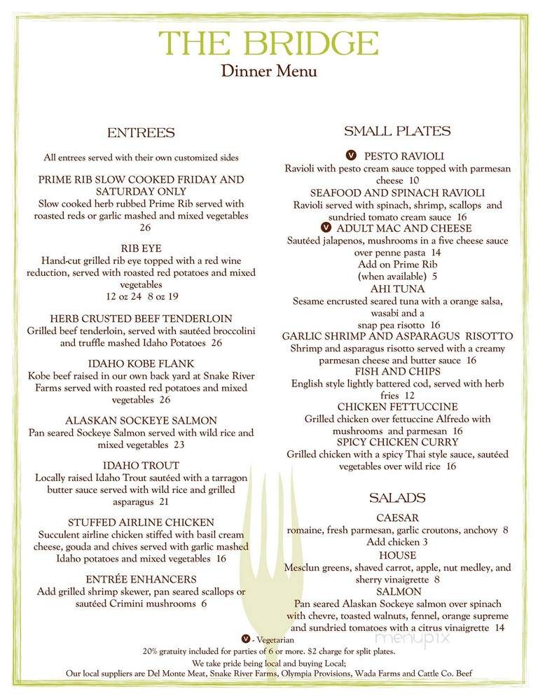 The Bridge Wine Bar and Restaurant - Pocatello, ID menu_pic